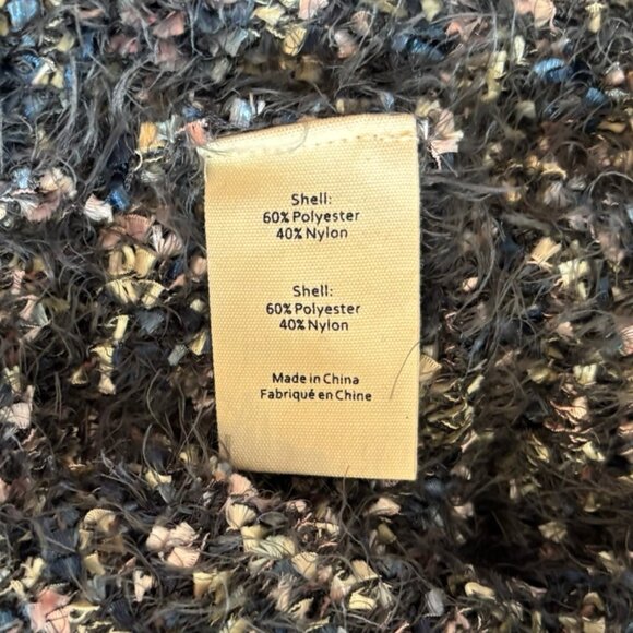 L'Agence Gray Multicolor Fringe Trim Long Sleeve Cardigan - Size M - Picture 5 of 6